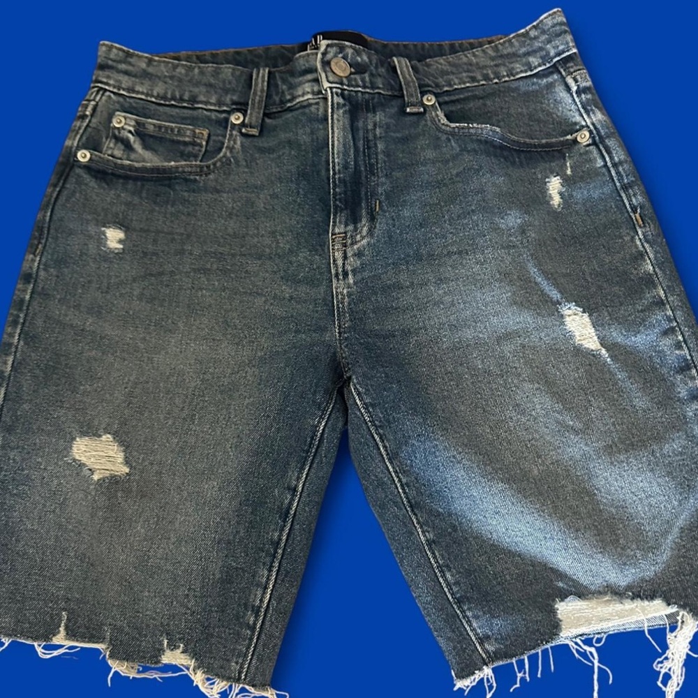 Distressed Denim Shorts